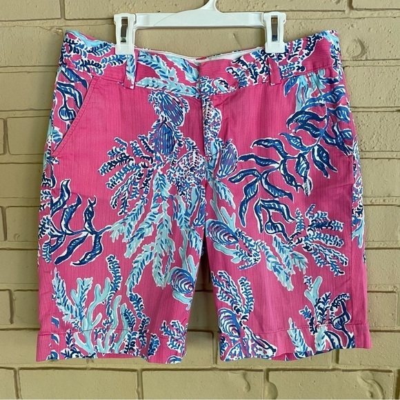 Lilly Pulitzer The Chipper Floral Preppy Coastal 100% Cotton Shorts Size 4 - Picture 1 of 9
